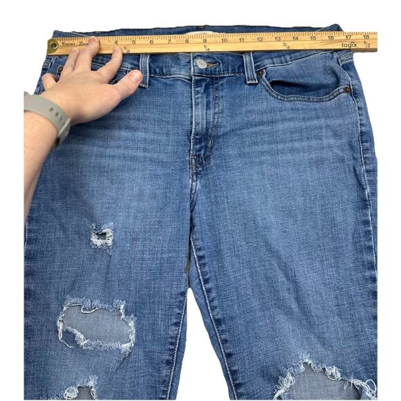 Levis Boyfriend Jeans Womens 31 Distressed Denim 31/27 - Picture 3 of 11